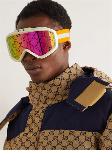 gucci ski gear|Gucci mirrored goggles.